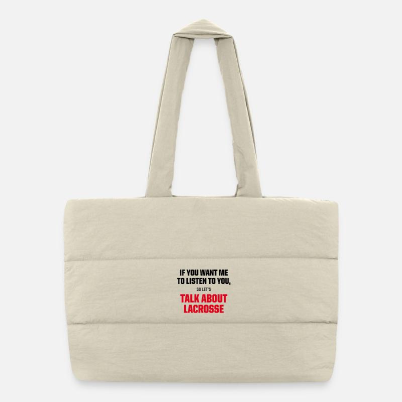 Parlez de l’art drôle et drôle des joueurs de lacrosse Sac shopping matelassé