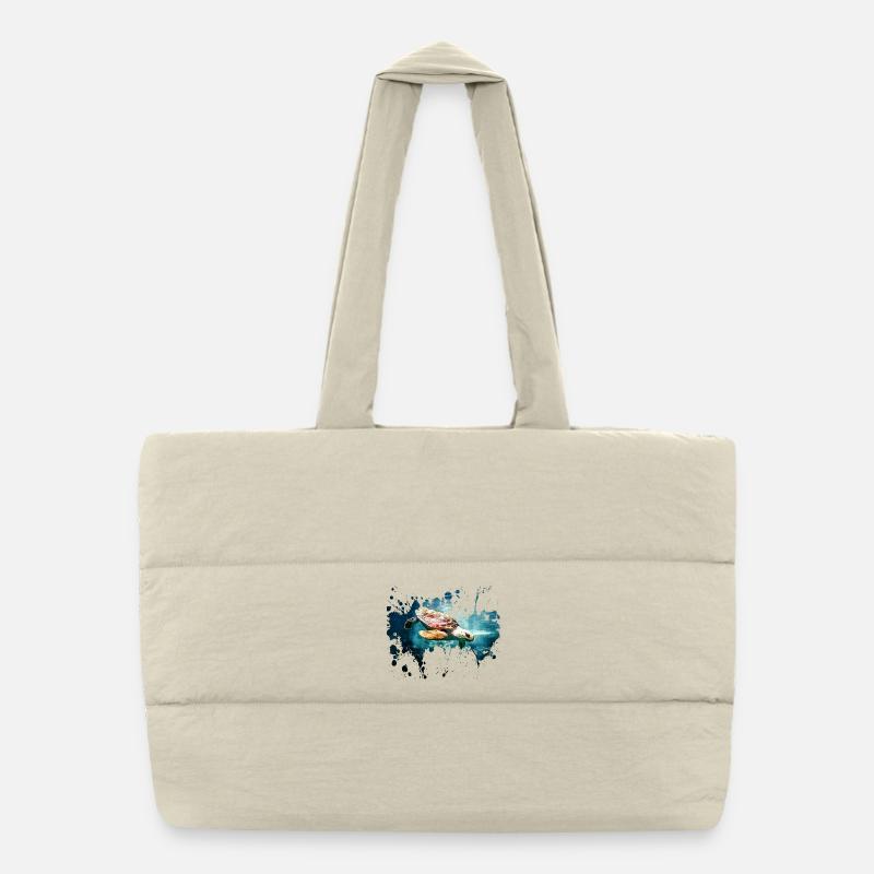 Turtle splash Puffer Shopping Bag