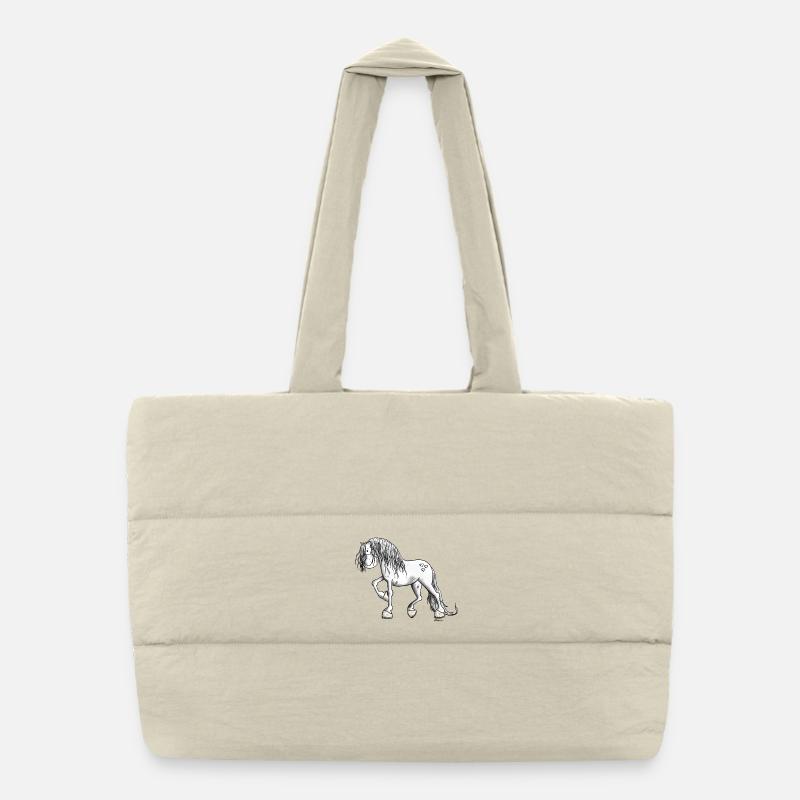 Cute White Horse Puffer Shopping Bag