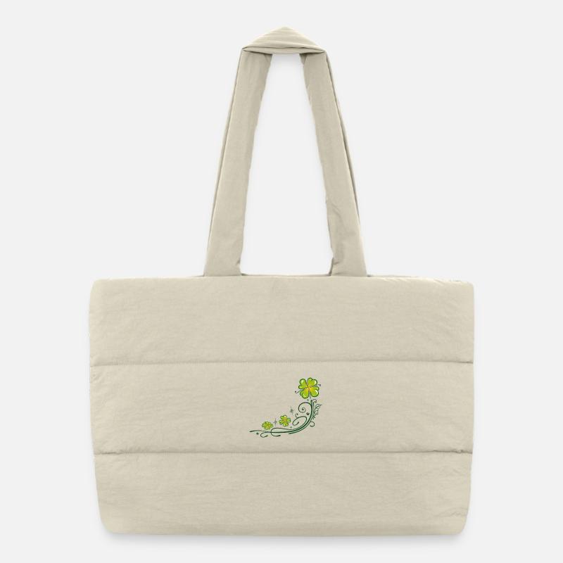 Kleeblatt Klee Silvester St Patricks Day Puffer-Einkaufstasche