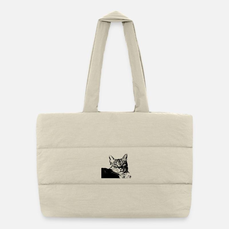 Katze Kätzchen Katzenshirt Geschenk Puffer-Einkaufstasche