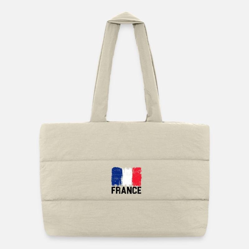 Brushstroke French Flag Puffer Shopping Bag