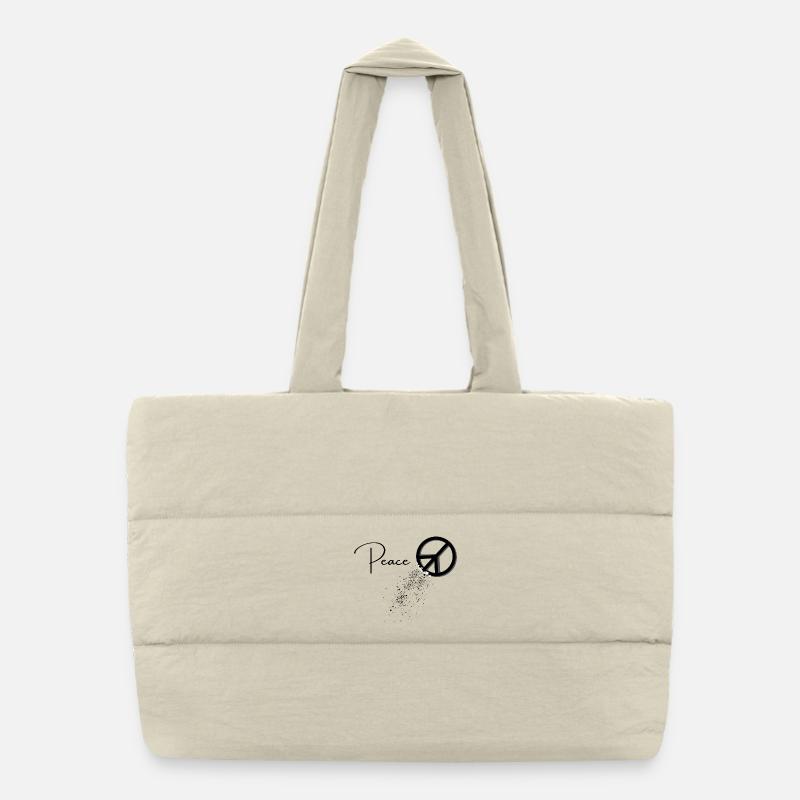 Circle Logo with Sketch Impulse - Peace Sign Puffer Shopping Bag