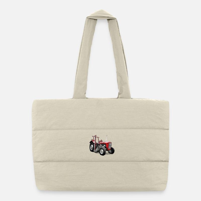 Mower Tractor M F 35 Puffer Shopping Bag