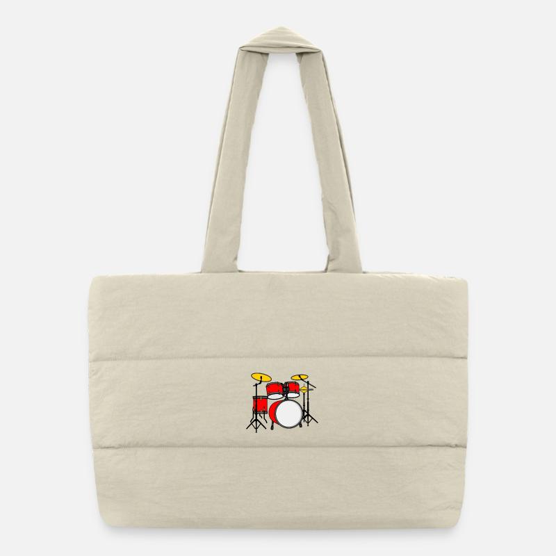 Schlagzeug rotes Logo Puffer-Einkaufstasche