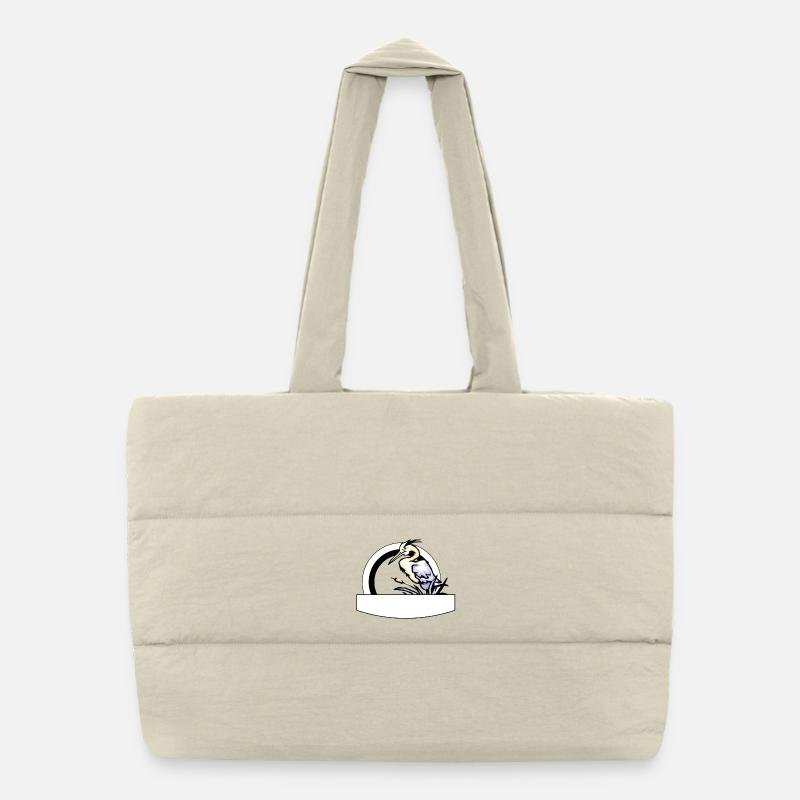 Pelikan Vogel im Kreis (mod.) Puffer-Einkaufstasche