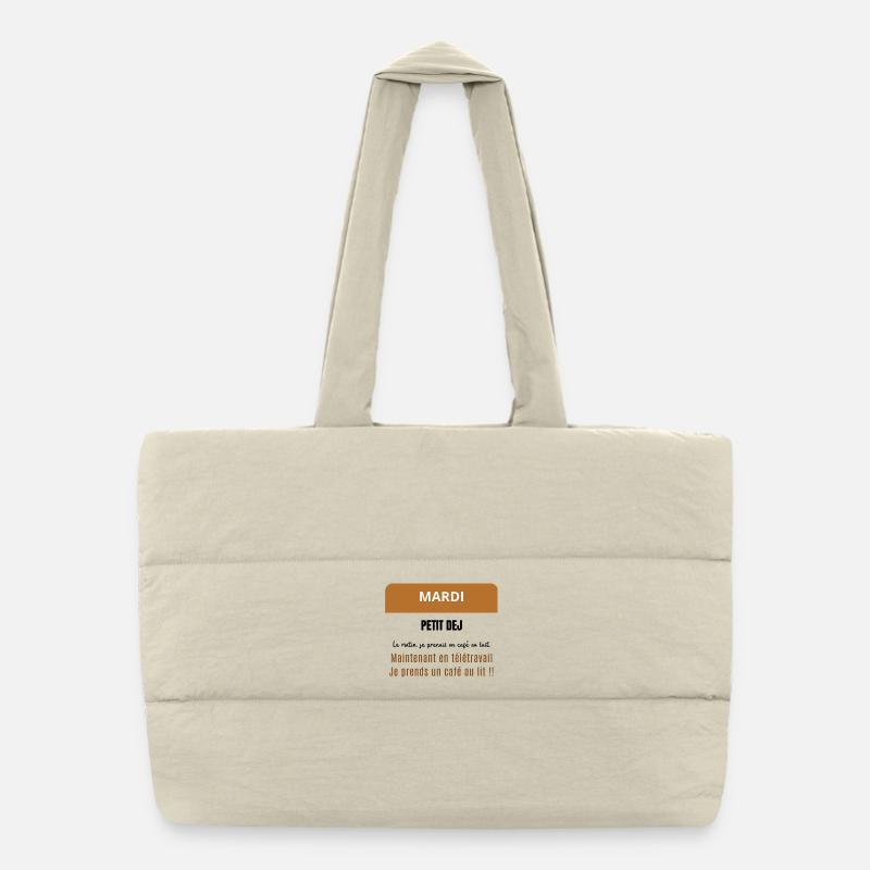 Mardi petit dej - Un café Sac shopping matelassé