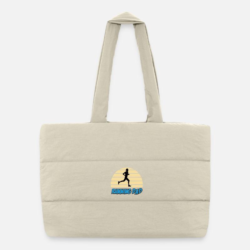 Running dad - Sac shopping matelassé - blanc naturel