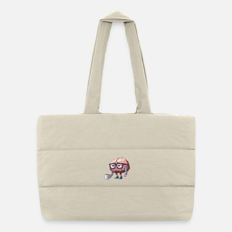 Breloque cérébrale décontractée avec café Sac shopping matelassé