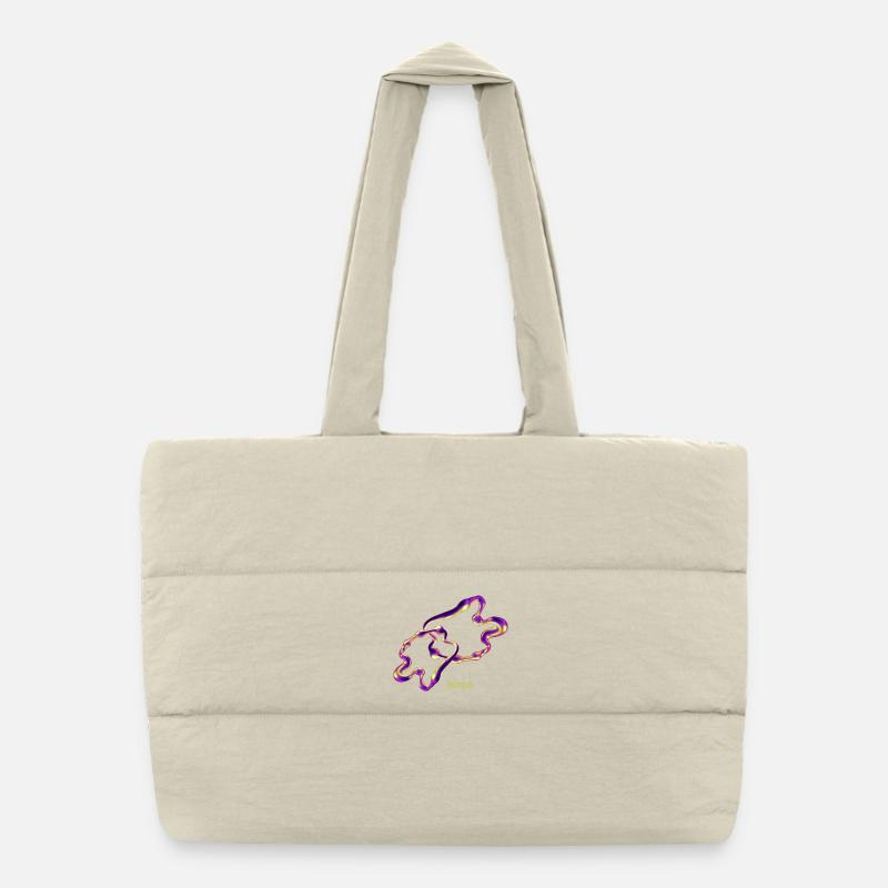 Retro Disco Blob – Neon Abstract Liquid Art Puffer Shopping Bag