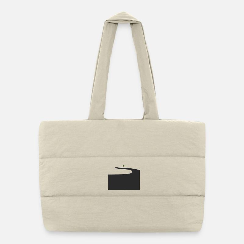 Lonely walk with green tree Puffer Shopping Bag