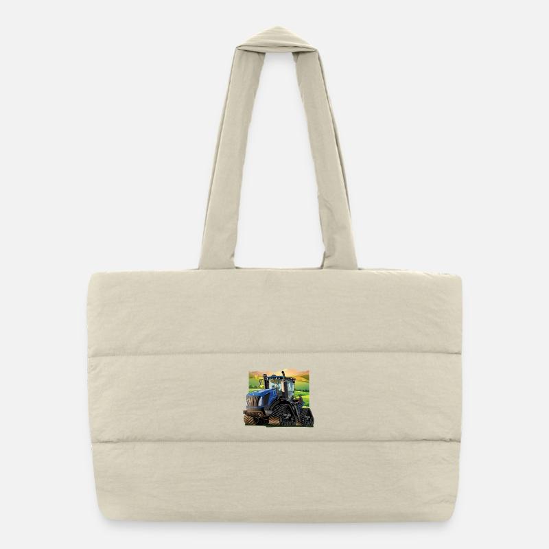 Traktor auf dem Land Puffer-Einkaufstasche