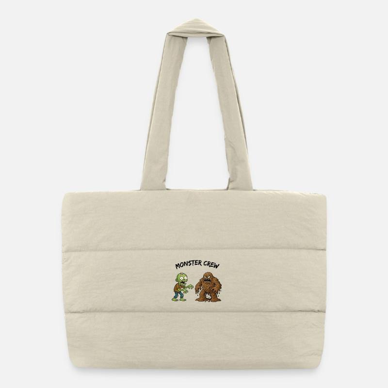 Zombie and Mud Monster Duo Puffer Shopping Bag