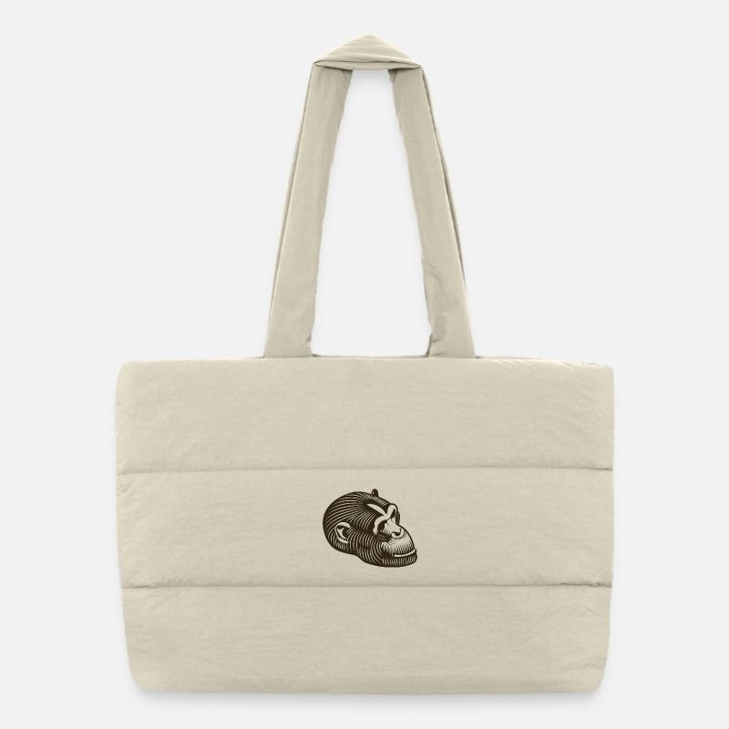 Tête de GORILLE stylisée Sac shopping matelassé