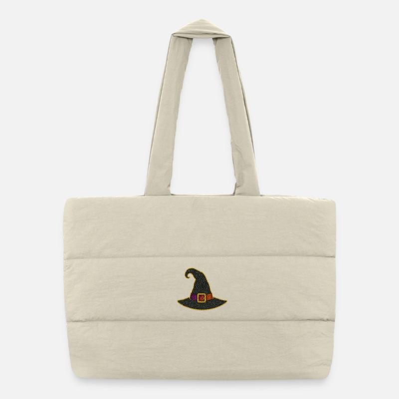 Chapeau de sorcière scintillant jante dorée Sac shopping matelassé