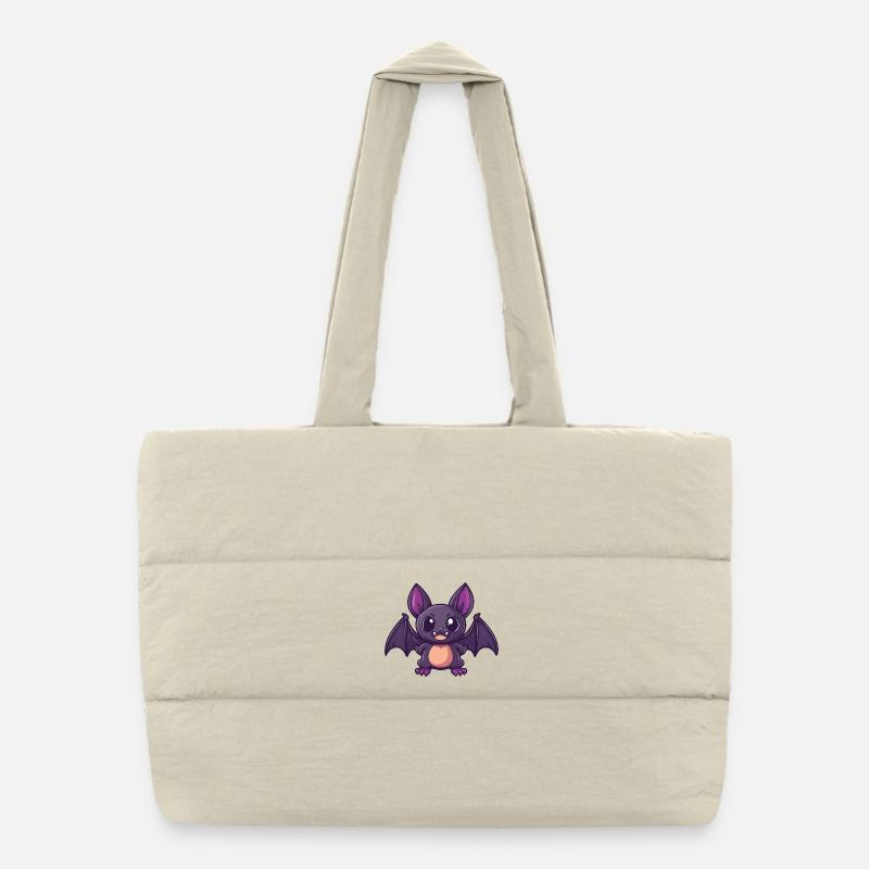 Chauve-souris Halloween Drôle Bande Dessinée Sac shopping matelassé