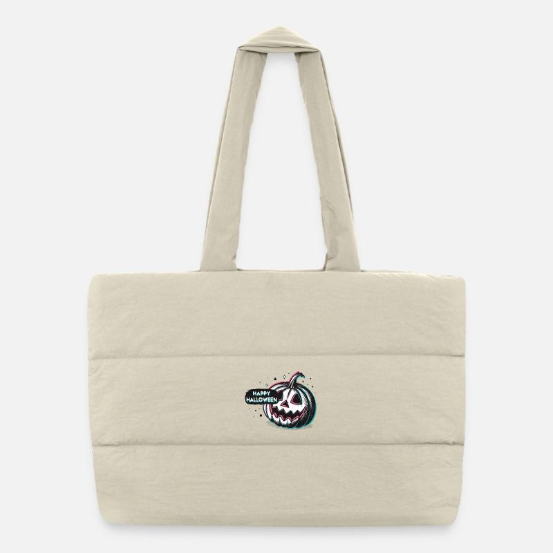 Citrouille rétro Happy Halloween Sac shopping matelassé