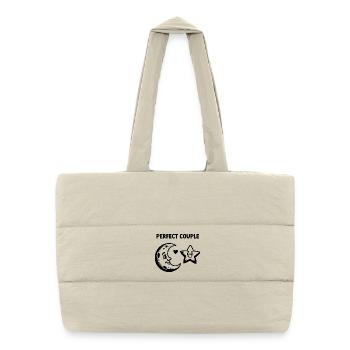 Moon And Star Cosmic Love Forever - Puffer-Einkaufstasche - Naturweiß - Vorne