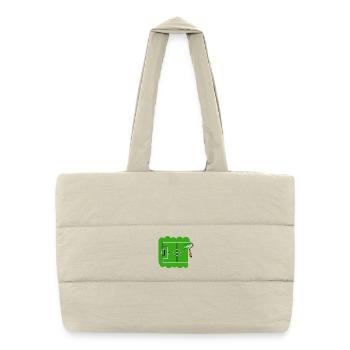 Ça tourne.  Pour les footballeurs. Pour les peintres. - Sac shopping matelassé - blanc naturel - Devant