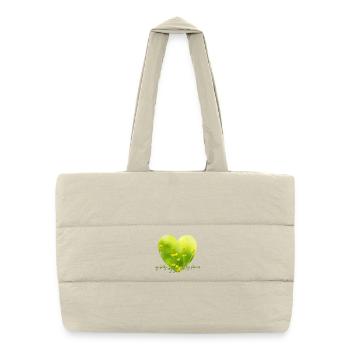 Gelbes Blumenherz mit gelben Blumen Gartenlook - Puffer-Einkaufstasche - Naturweiß - Vorne