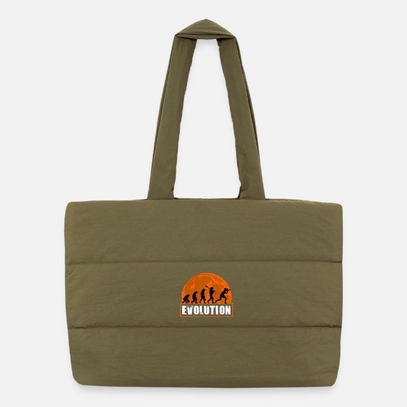 Table Tennis Evolution Ping Pong Player Art Puffer Shopping Bag