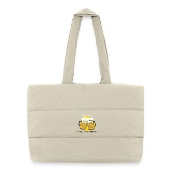 Football ce soir c'est match avec bières - Sac shopping matelassé - blanc naturel - Devant
