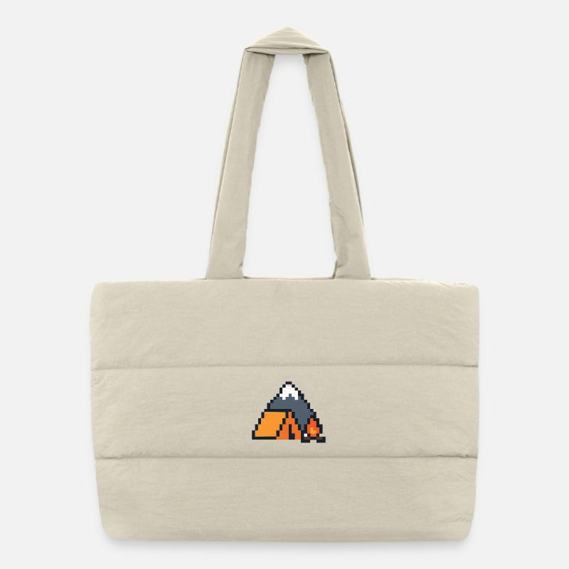 Pixel Schlaffuchs Mondnacht Puffer-Einkaufstasche