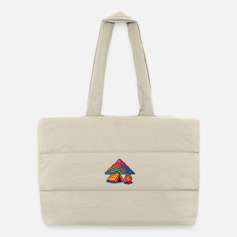 Buntes Bergcamping Puffer-Einkaufstasche