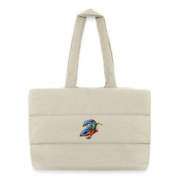 Number 2 Soccer Shirt Player Action Design - Puffer Shopping Bag - natural - Front