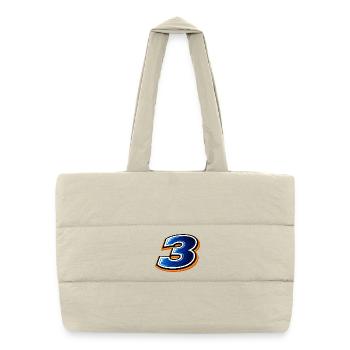 Conception du maillot de football numéro 3 Sportif - Sac shopping matelassé - blanc naturel - Devant