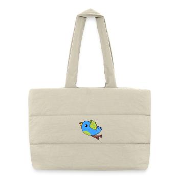 Kleiner Blauer Vogel - Puffer-Einkaufstasche - Naturweiß - Vorne