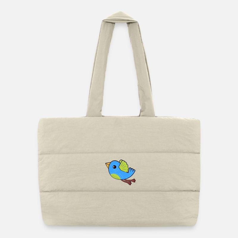 Petit Oiseau Bleu Sac shopping matelassé