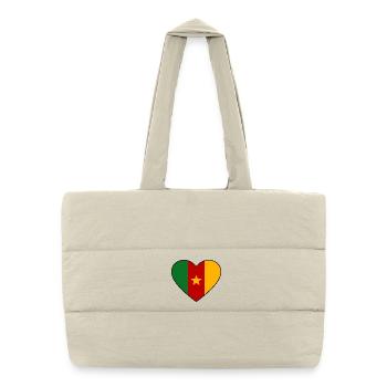 Cameroon Flag Heart - Puffer Shopping Bag - natural - Front