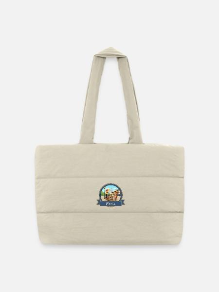 Kek & Ina in Paris - Gesteppte Shopping Bag - Naturweiß