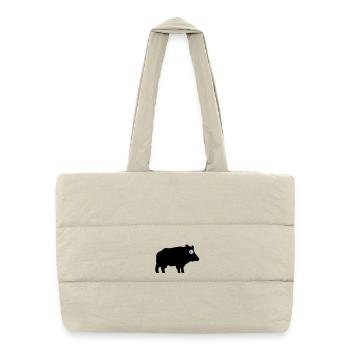 Angstschwitzendes Wildschwein - Gesteppte Shopping Bag - Naturweiß - Vorne