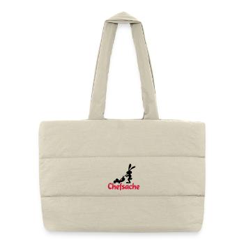 jardin - Sac shopping matelassé - blanc naturel - Devant
