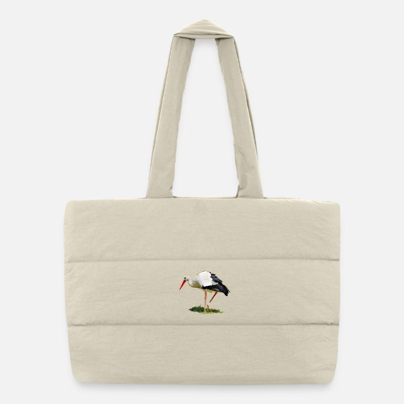 storch vogel Puffer-Einkaufstasche