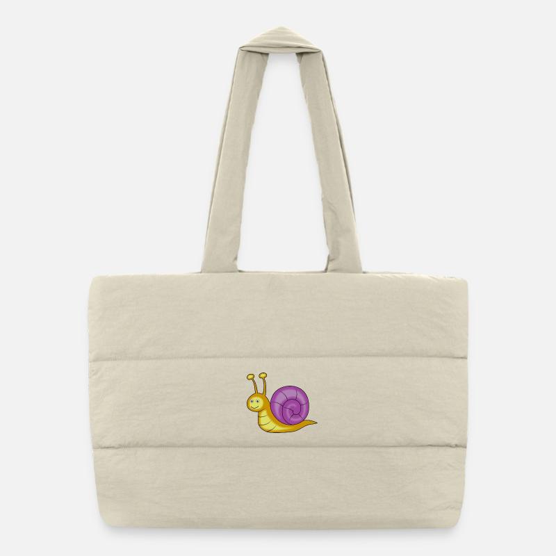 escargot - Sac shopping matelassé - blanc naturel