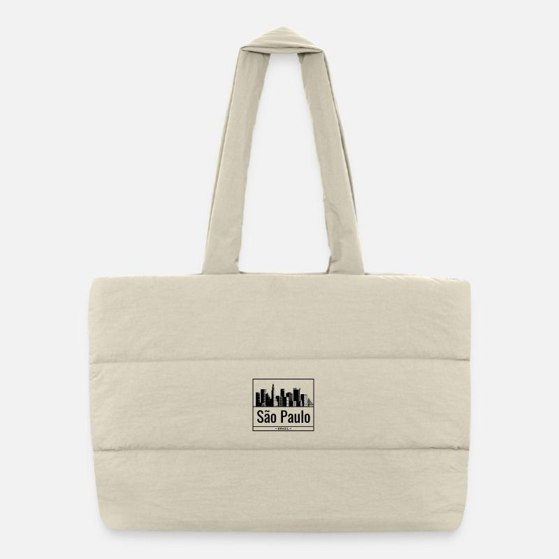Sao Paulo Brasil Skyline Design Puffer Shopping Bag