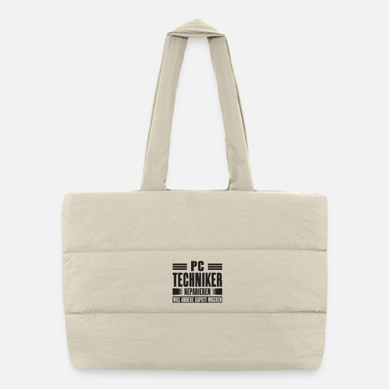 Service Technician Support Solution Quote Service PC Puffer Shopping Bag