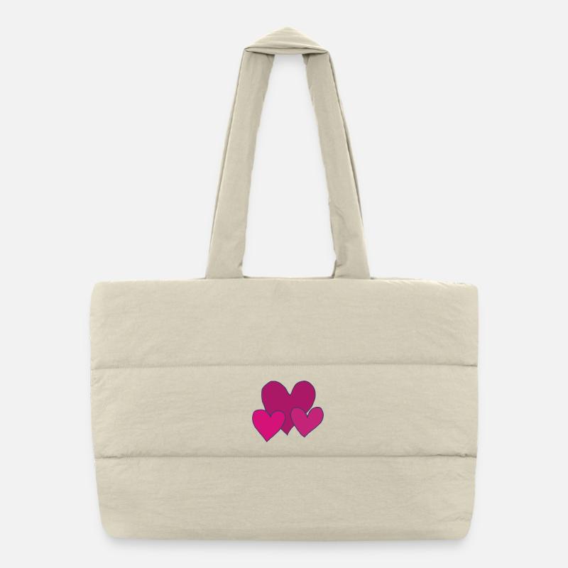 Cœurs roses Sac shopping matelassé