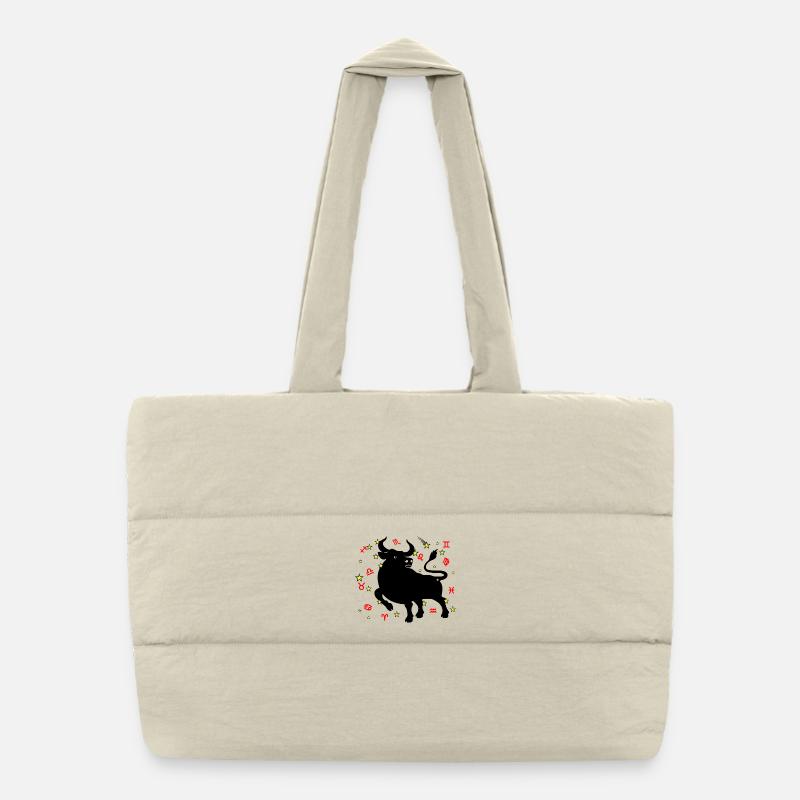 Sternzeichen Stern Logo Stier Puffer-Einkaufstasche