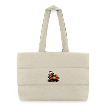 Canard mandarin - Sac shopping matelassé - blanc naturel - Devant