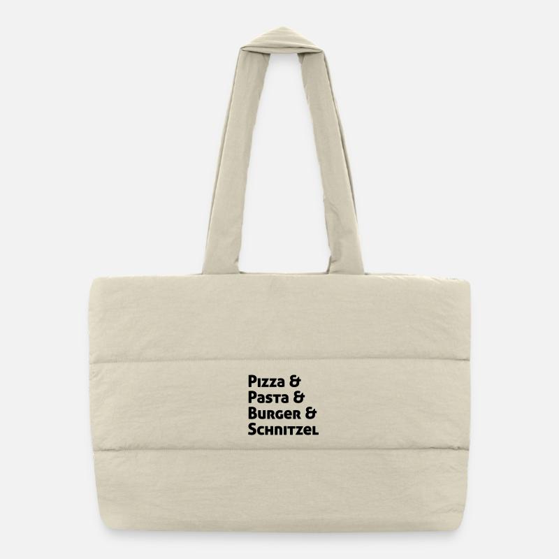 Pizza Pasta Burger und Schnitzel Puffer-Einkaufstasche