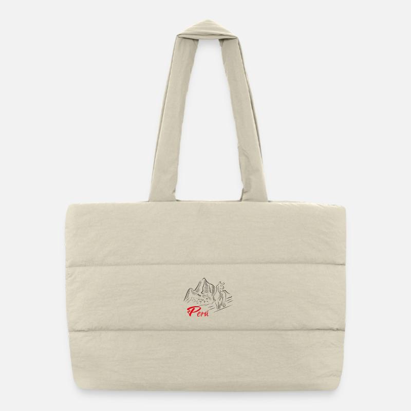 Machu Picchu - Peru - Puffer Shopping Bag - natural