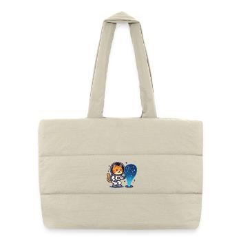 Space Cat Constellation – Kawaii - Puffer Shopping Bag - natural - Front