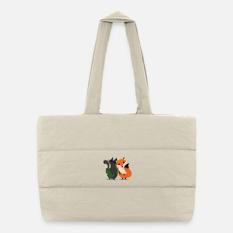 The cat and the fox Puffer Shopping Bag