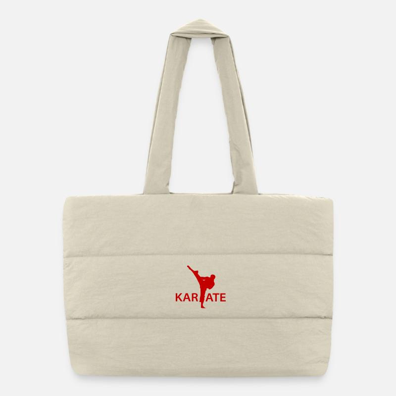 Silhouette de coup de pied de karaté Sac shopping matelassé