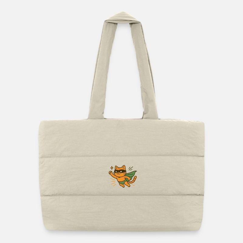 Chat Superhéros Orange Cape Sac shopping matelassé