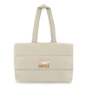 Pilates, Yoga, Fitness, Sports Dictons - Sac shopping matelassé - blanc naturel - Devant